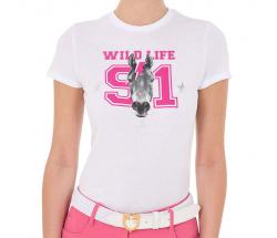 EQUESTRO DAMEN T-SHIRT WILD LIFE aus BAUMWOLLE - 9869