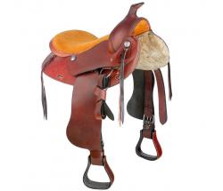 WESTERN SATTEL MIT FLOWERBEARBEITUNG SITZ AUS VELOURSLEDER - 4870